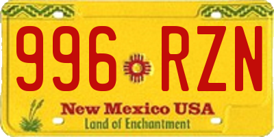 NM license plate 996RZN