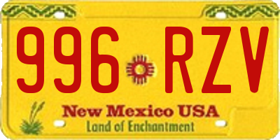 NM license plate 996RZV