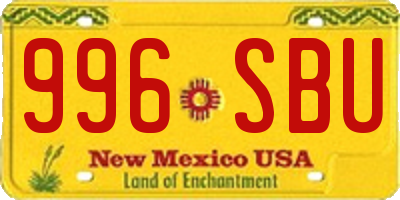 NM license plate 996SBU