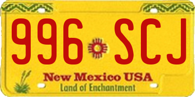 NM license plate 996SCJ