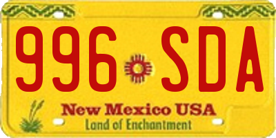 NM license plate 996SDA