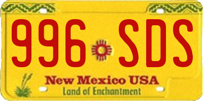 NM license plate 996SDS