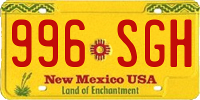 NM license plate 996SGH