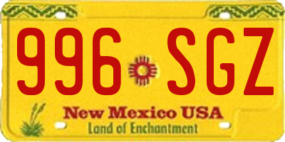 NM license plate 996SGZ