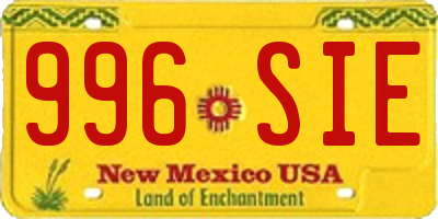NM license plate 996SIE