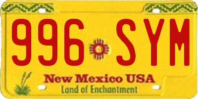 NM license plate 996SYM