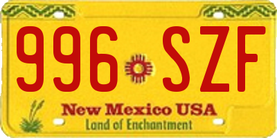 NM license plate 996SZF
