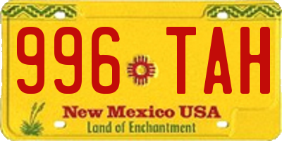 NM license plate 996TAH