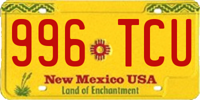 NM license plate 996TCU