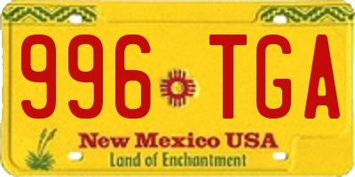 NM license plate 996TGA