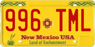 NM license plate 996TML
