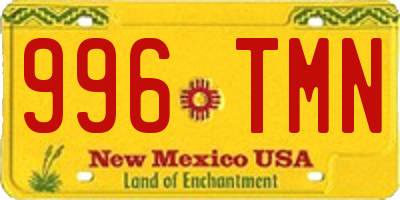 NM license plate 996TMN