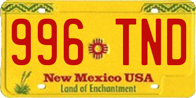 NM license plate 996TND