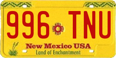 NM license plate 996TNU
