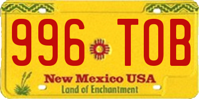 NM license plate 996TOB