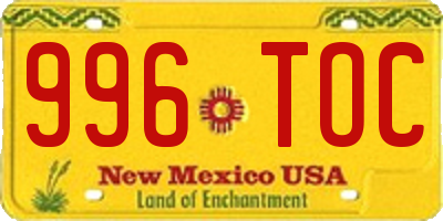 NM license plate 996TOC
