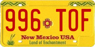 NM license plate 996TOF