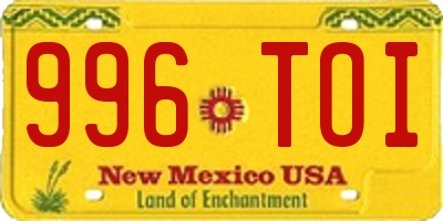 NM license plate 996TOI