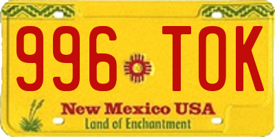 NM license plate 996TOK