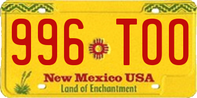 NM license plate 996TOO