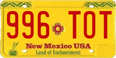 NM license plate 996TOT