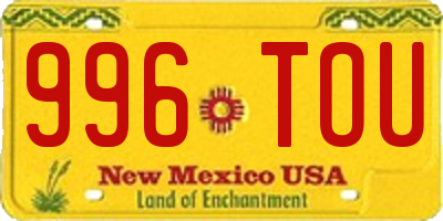 NM license plate 996TOU
