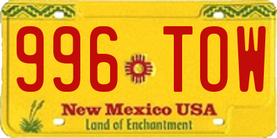 NM license plate 996TOW