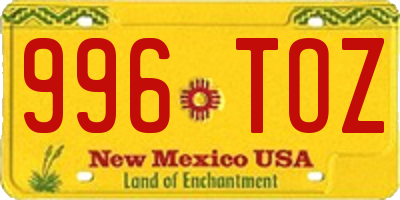NM license plate 996TOZ