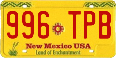NM license plate 996TPB