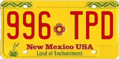 NM license plate 996TPD