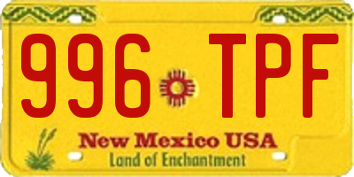 NM license plate 996TPF