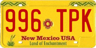 NM license plate 996TPK