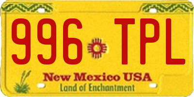 NM license plate 996TPL