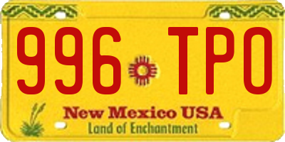 NM license plate 996TPO