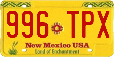 NM license plate 996TPX