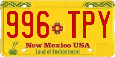 NM license plate 996TPY