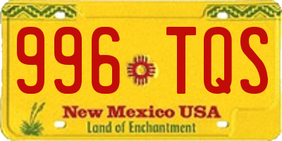 NM license plate 996TQS