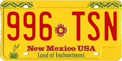 NM license plate 996TSN