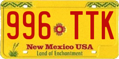 NM license plate 996TTK