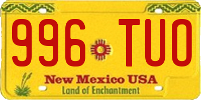 NM license plate 996TUO