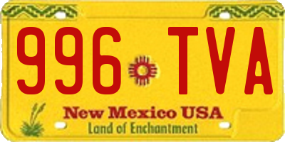 NM license plate 996TVA