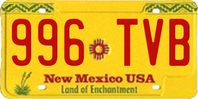 NM license plate 996TVB