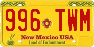 NM license plate 996TWM