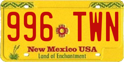 NM license plate 996TWN