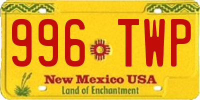 NM license plate 996TWP