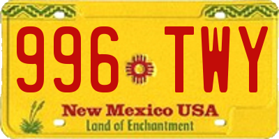 NM license plate 996TWY