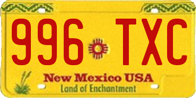 NM license plate 996TXC