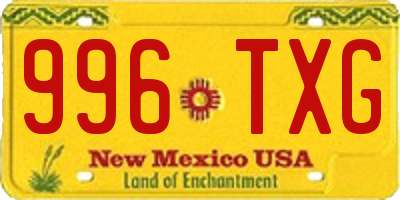 NM license plate 996TXG