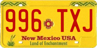 NM license plate 996TXJ