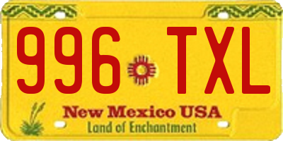 NM license plate 996TXL